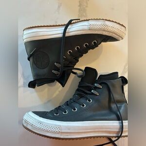 Converse leather Black High-Top Sneakers